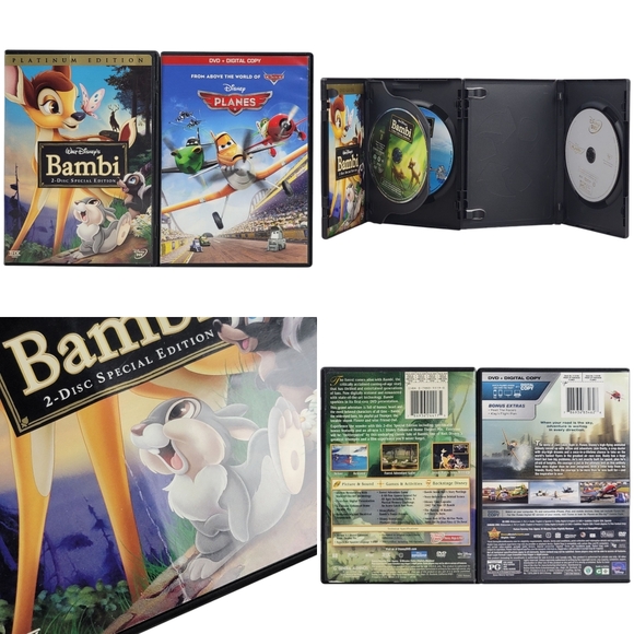 Disney DVD Lot of 6 - Dumbo, Planes, Bambi, 101 Dalmatians & More - Picture 3 of 5